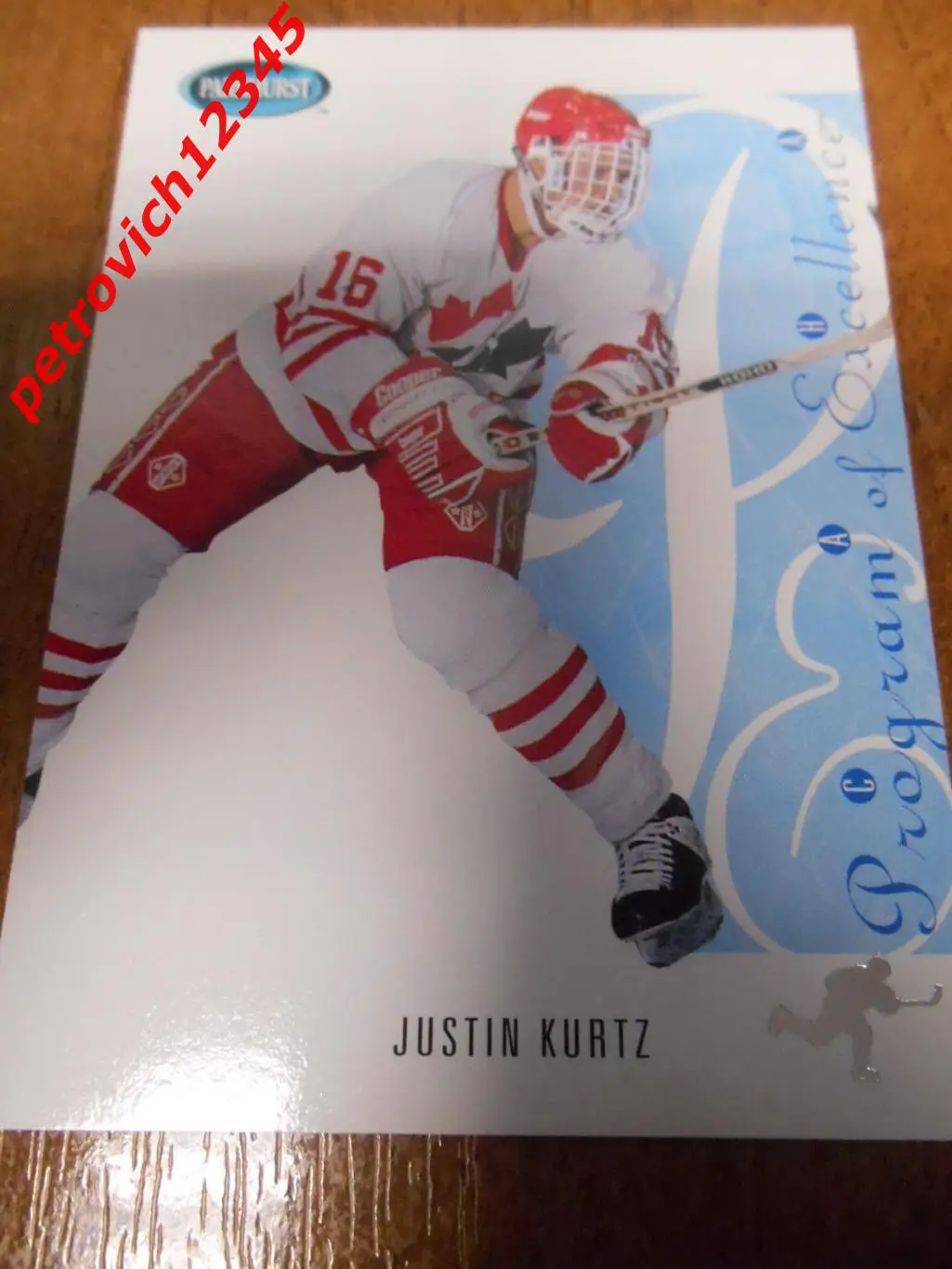 хоккей.карточка - SE262 - Justin Kurtz POE - Canada