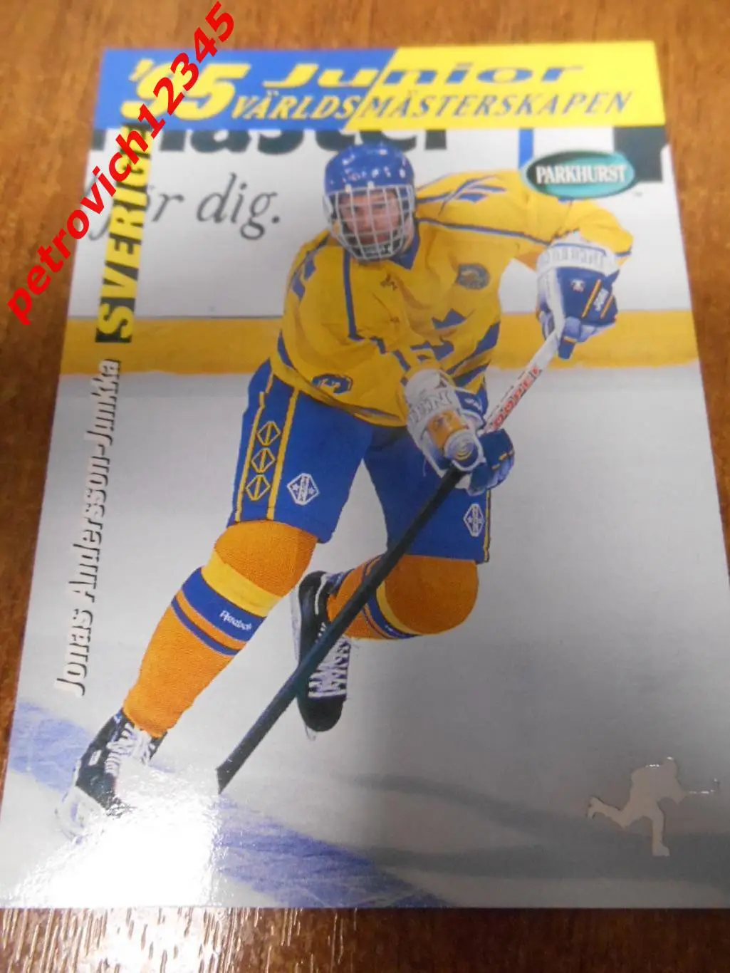 хоккей.карточка - SE238 - Jonas Andersson-Junkka WJC - Sweden
