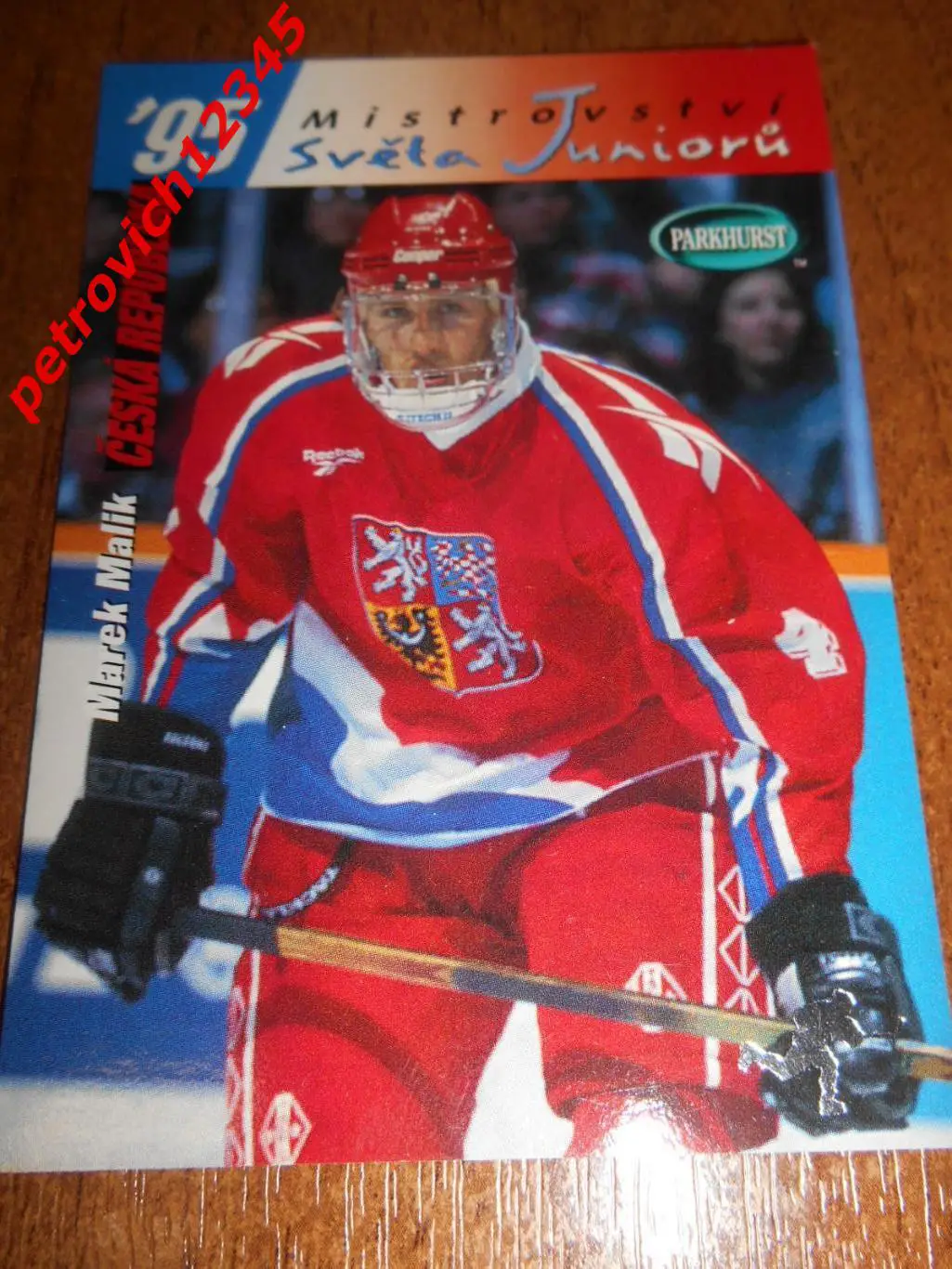 хоккей.карточка - SE212 - Marek Malik WJC - Czech Republic