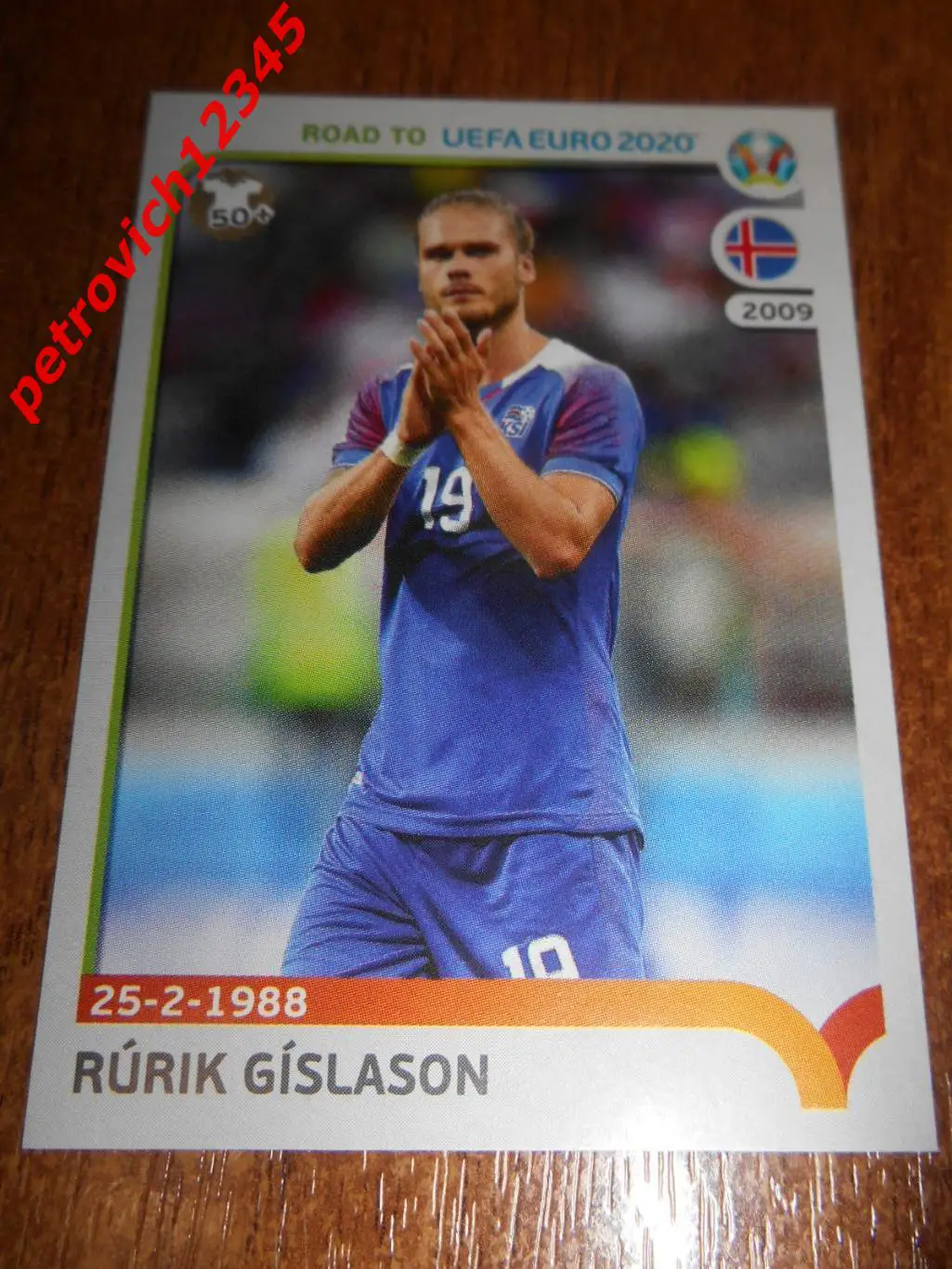 2019 Panini Road to UEFA Euro Sticke = 154 - Rurik Gislason - Iceland