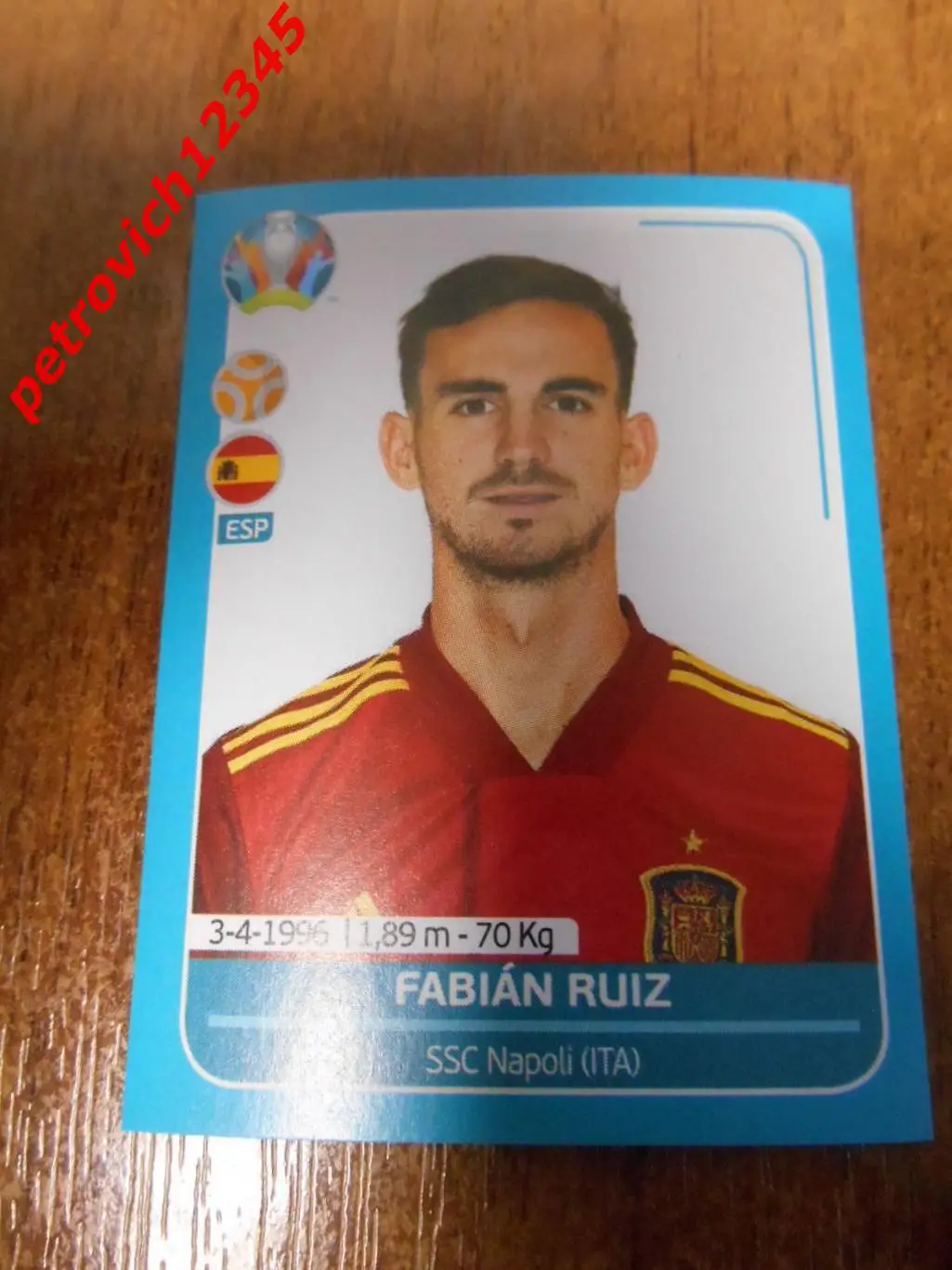 2020 Panini UEFA Euro Preview = ESP23 - Fabi?n Ruiz - Spain