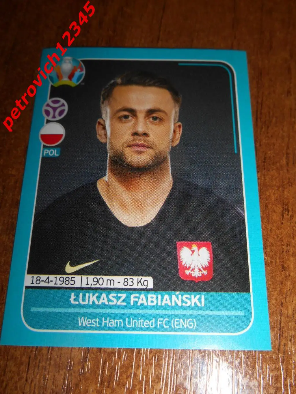 2020 Panini UEFA Euro Preview = POL8 - Lukasz Fabianski - Poland