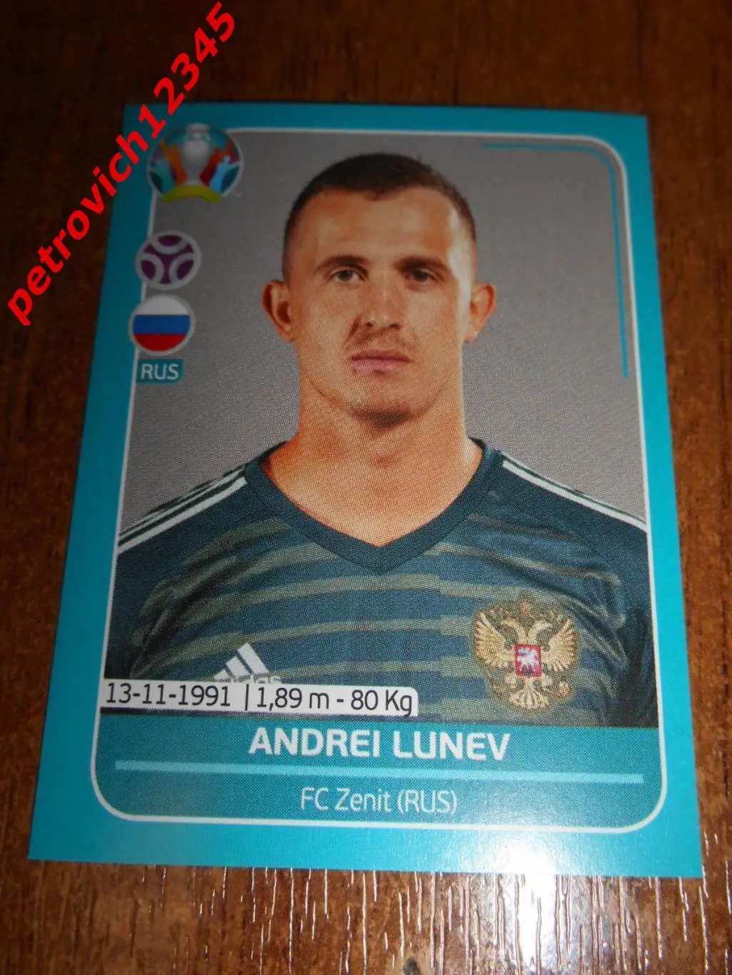 2020 Panini UEFA Euro Preview = RUS8 - Andrei Lunev - Russia
