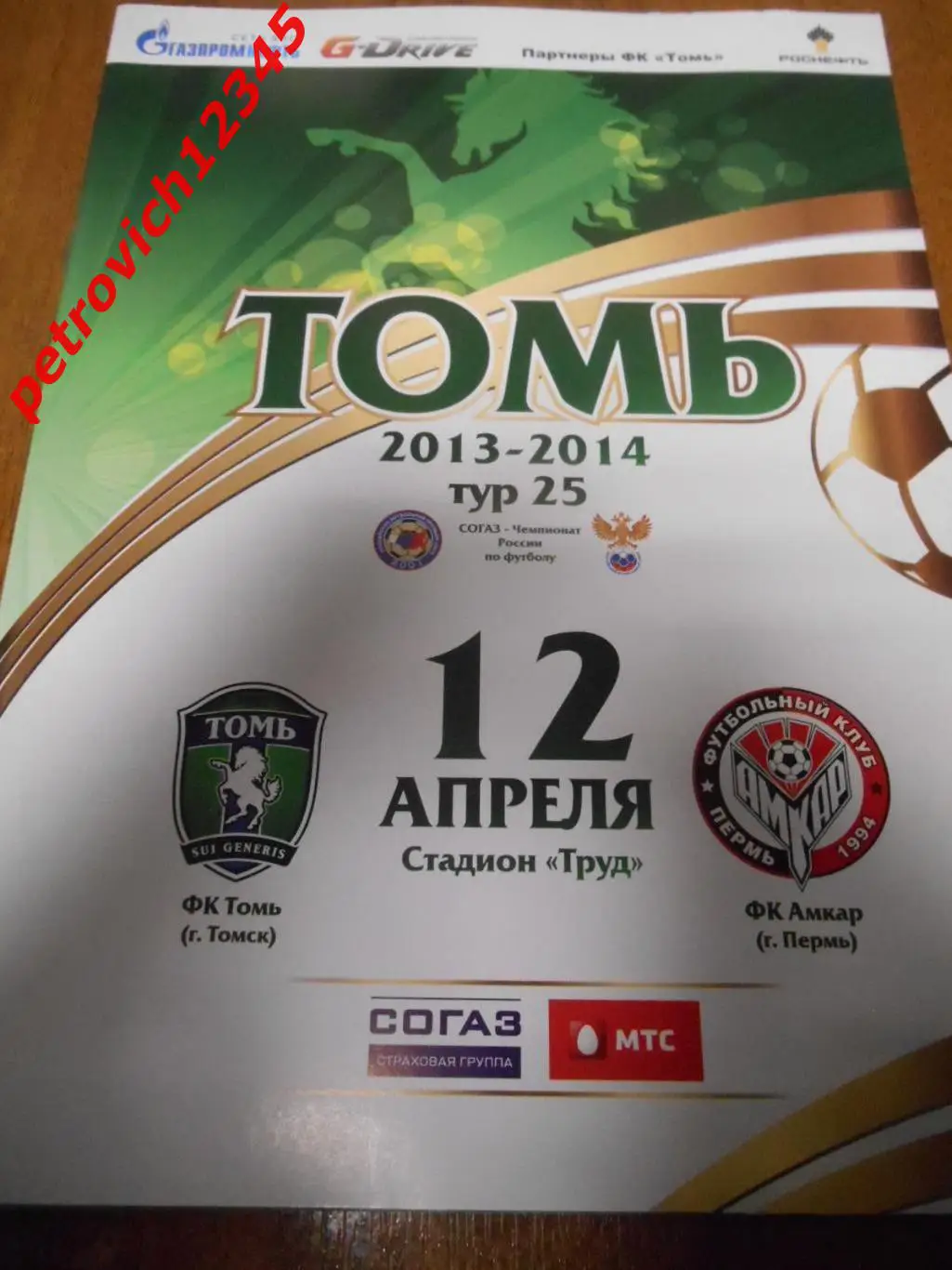 Томь Томск - Амкар Пермь - 12 апреля 2014г