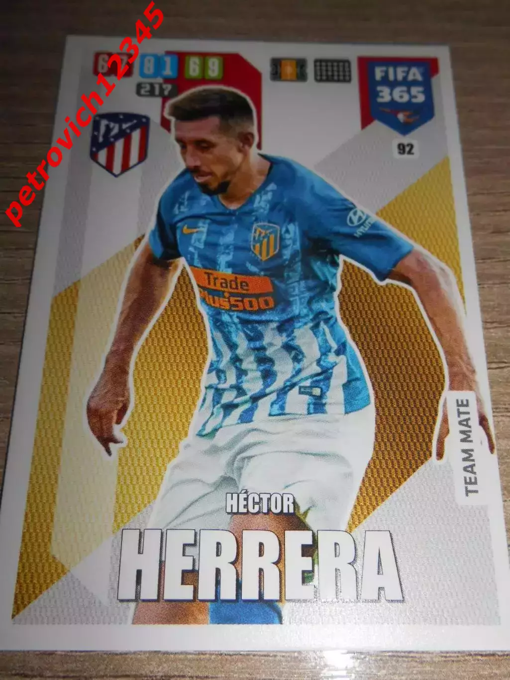 футбол.карточка = 92 - Hector Herrera - Atletico Madrid