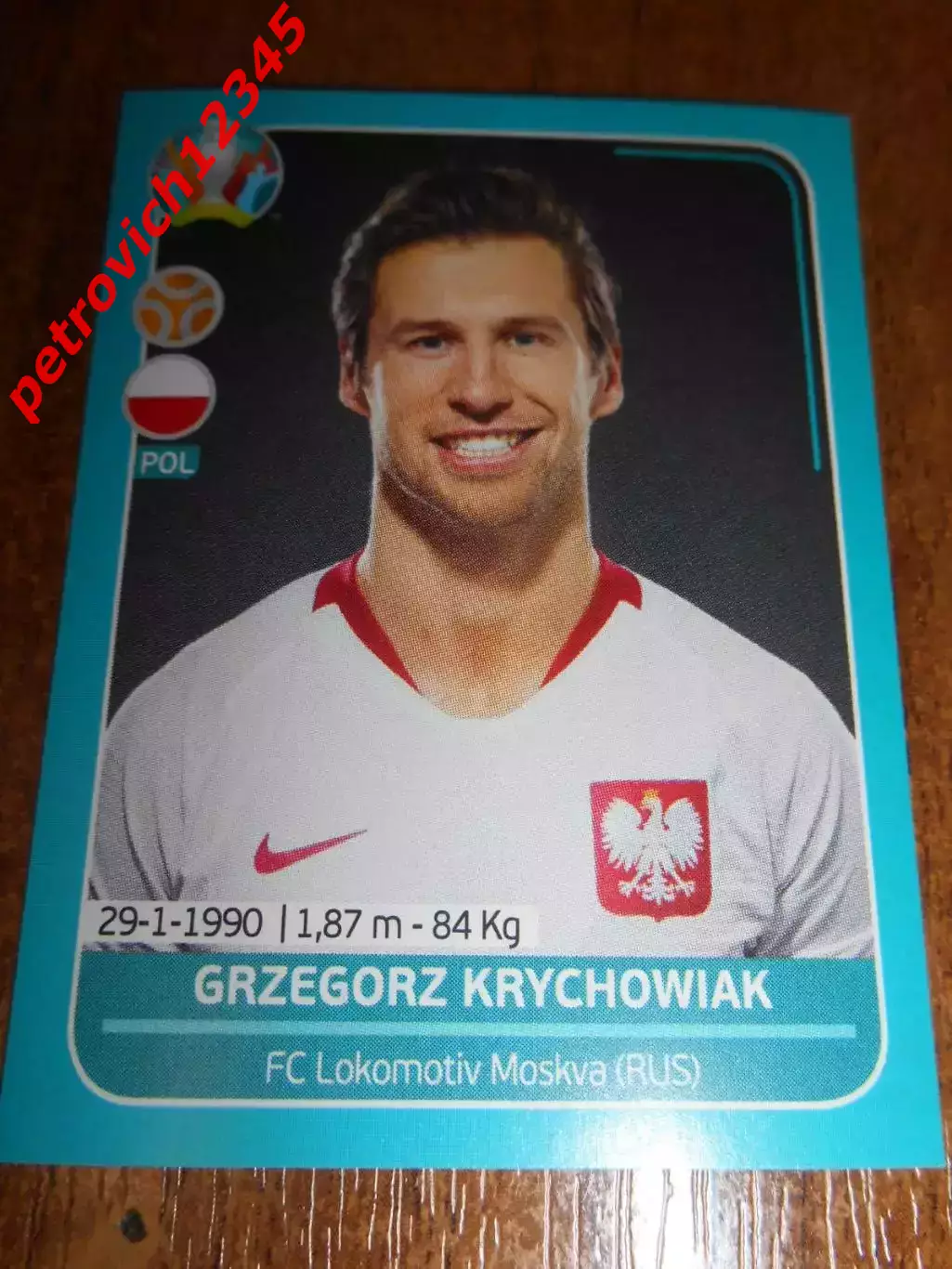 2020 Panini UEFA Euro Preview = POL18 - Grzegorz Krychowiak - Poland