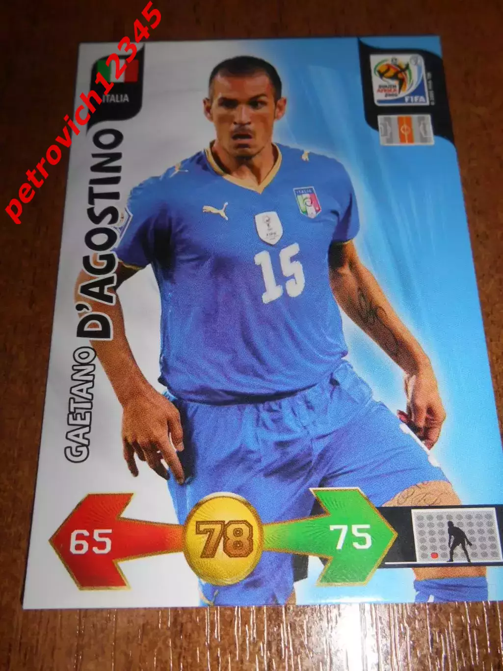 футбол. карточка = Gaetano D'Agostino - Italy