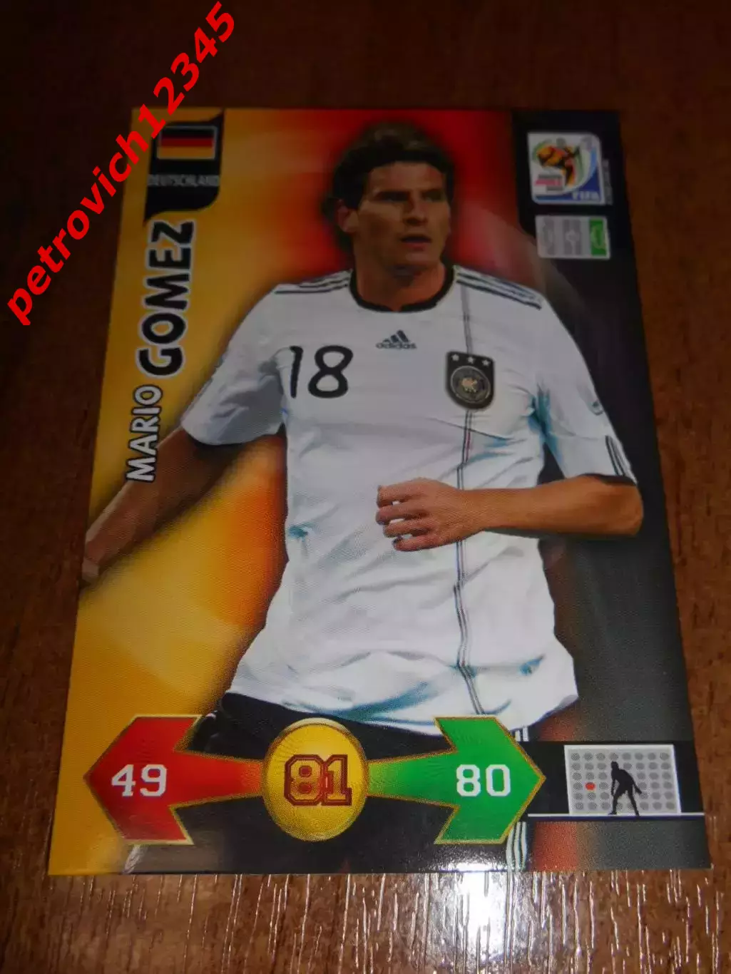 футбол. карточка = Mario Gomez - Germany