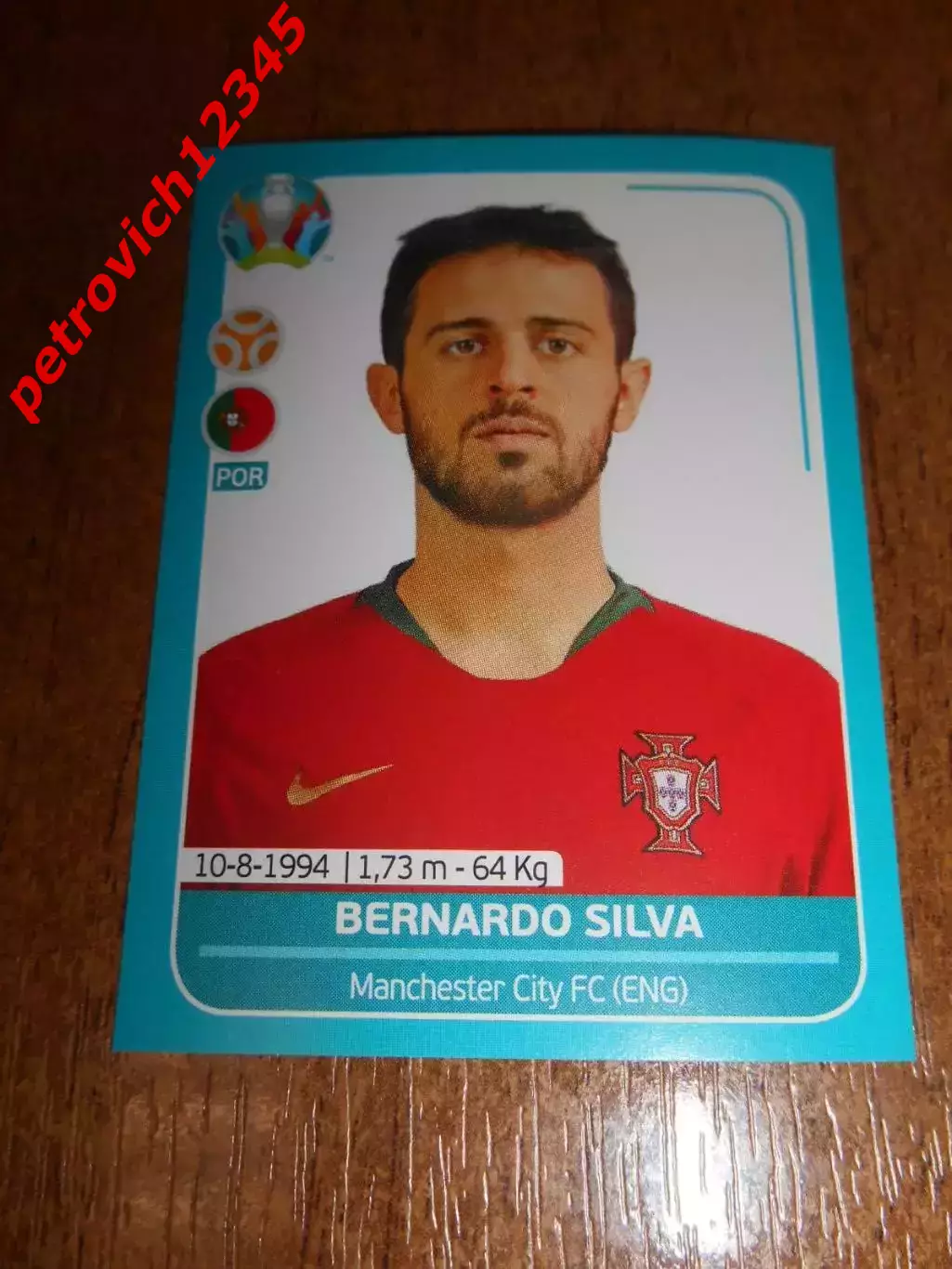 2020 Panini UEFA Euro Preview = POR18 - Bernardo Silva - Portugal