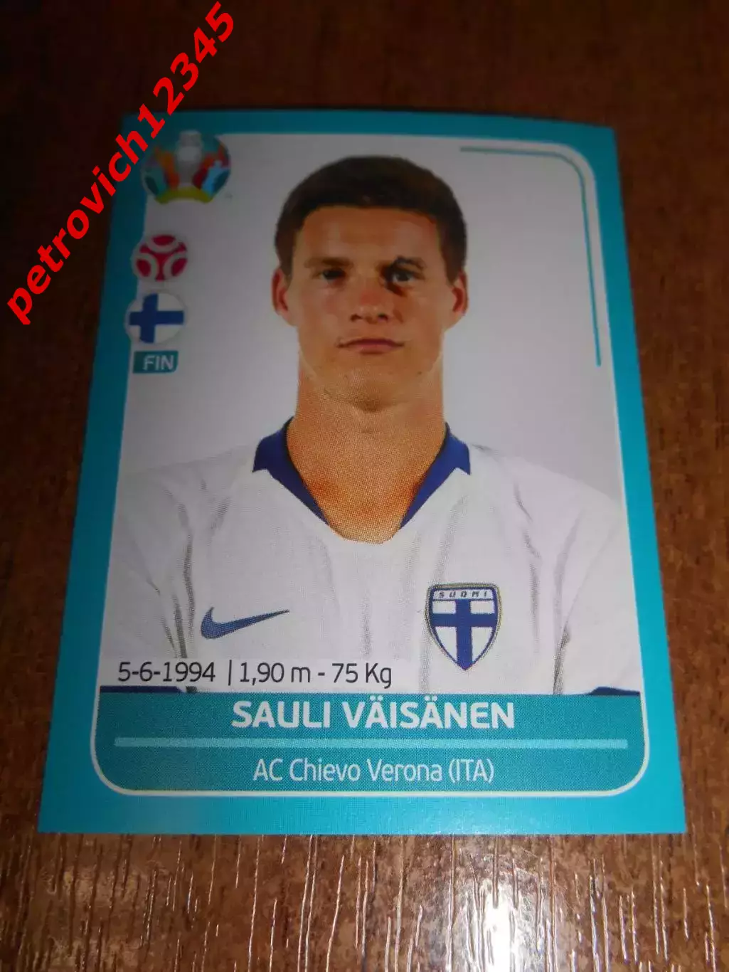 2020 Panini UEFA Euro Preview = FIN15 - Sauli Vaisanen - Finland