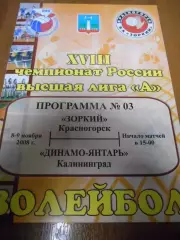 Зоркий Красногорск - Динамо-Янтарь Калининград - 08 - 09 ноября 2008г