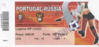 ПОРТУГАЛИЯ сборная – РОССИЯ сборная 13.10.2004, чемпионат мира, квалификация.