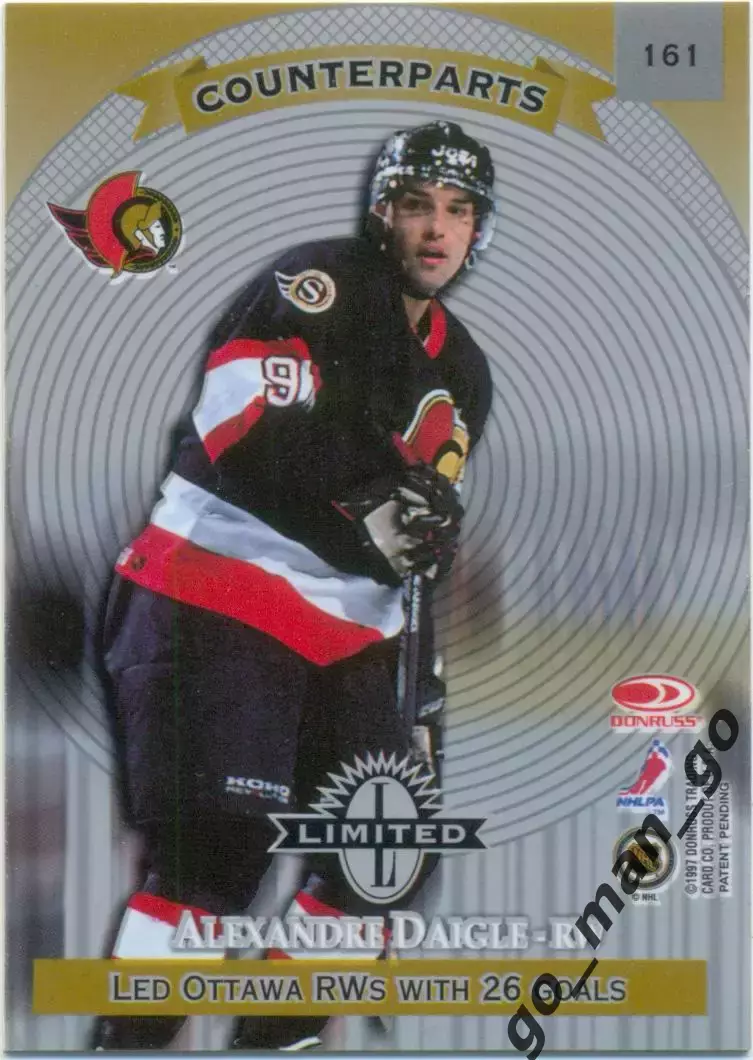 Adam Deadmarsh Colorado, Alexandre Daigle Ottawa. Donruss Limited 1997-1998, 161 1