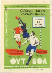 РОСТСЕЛЬМАШ Ростов-на-Дону – СПАРТАК Орджоникидзе / Владикавказ 14.10.1967.