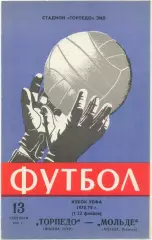 ТОРПЕДО Москва – МОЛЬДЕ 13.09.1978, кубок УЕФА, 1/32 финала, вратарские перчатки