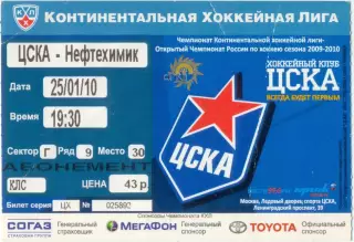 ЦСКА Москва – НЕФТЕХИМИК Нижнекамск 25.01.2010.