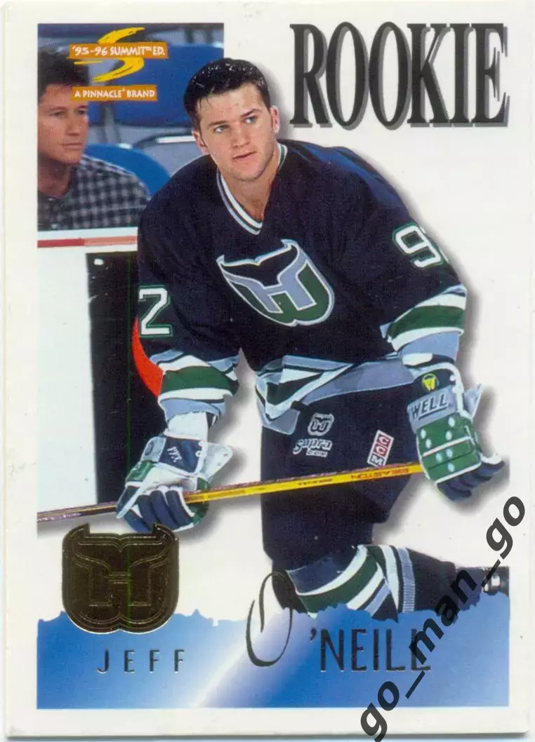 Jeff O'Neill (Hartford Whalers). Pinnacle Summit NHL 1995-1996, № 183, Rookie.