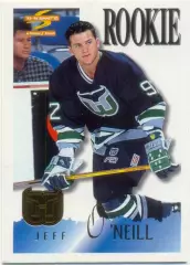Jeff O'Neill (Hartford Whalers). Pinnacle Summit NHL 1995-1996, № 183, Rookie.