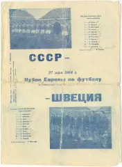 СССР сборная – ШВЕЦИЯ сборная 27.05.1964, Кубок Европы, 1/4 финала.