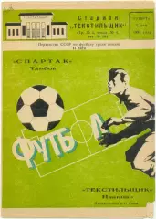 ТЕКСТИЛЬЩИК Иваново – СПАРТАК Тамбов 05.05.1984, зеленая.