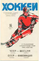 ЧЕХОСЛОВАКИЯ – ШВЕЦИЯ, СССР – ФИНЛЯНДИЯ 16.12.1981, Приз Известий.