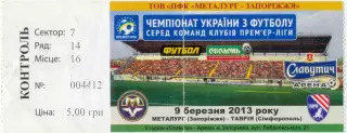 МЕТАЛЛУРГ Запорожье – ТАВРИЯ Симферополь 09.03.2013.