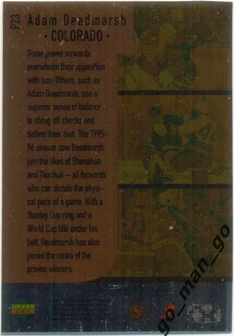 Adam Deadmarsh Colorado Avalanche Upper Deck Power Performers NHL 1996-1997 №P23 1