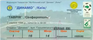 ДИНАМО Киев – ТАВРИЯ Симферополь 02.08.1996.