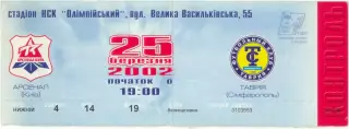 АРСЕНАЛ Киев – ТАВРИЯ Симферополь 25.03.2002.