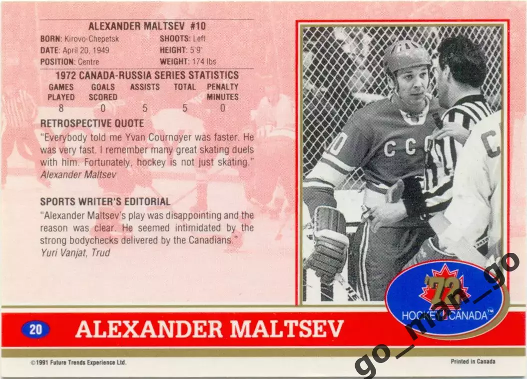 Alexander Gusev Александр Мальцев (USSR). Future Trends Canada '72 1991-1992 №20 1