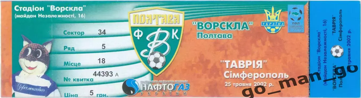 ВОРСКЛА Полтава – ТАВРИЯ Симферополь 25.05.2002.