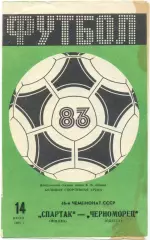 СПАРТАК Москва – ЧЕРНОМОРЕЦ Одесса 14.07.1983.