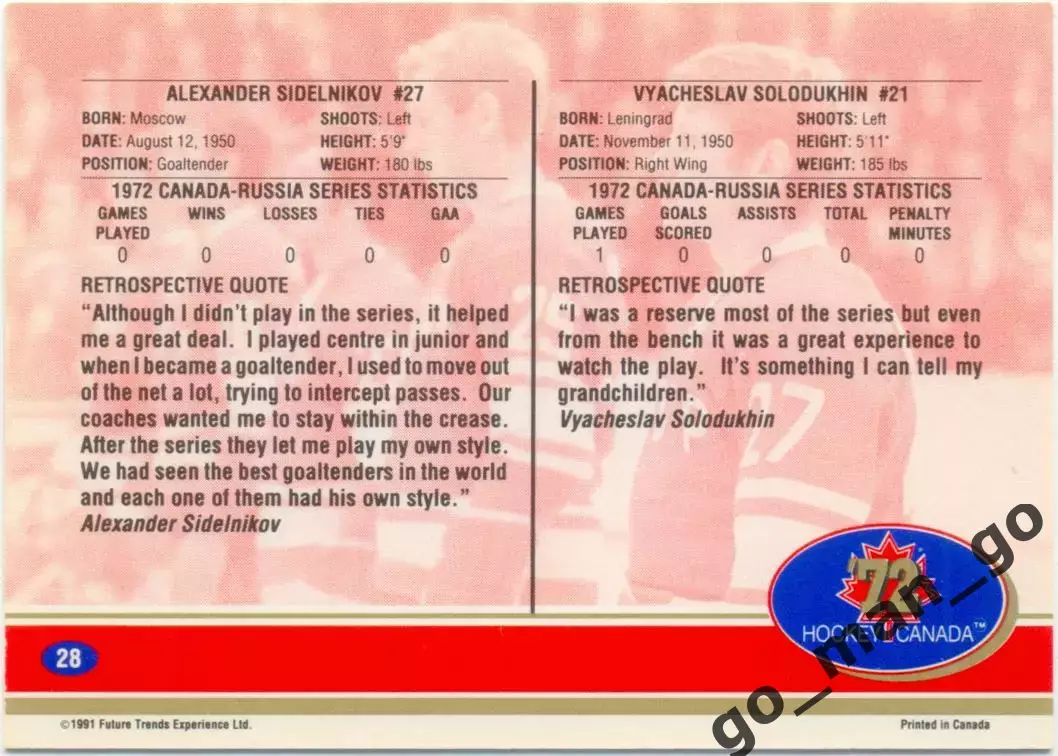 Александр Сидельников Вячеслав Солодухин USSR Future Trends Canada '72 1991-1992 1
