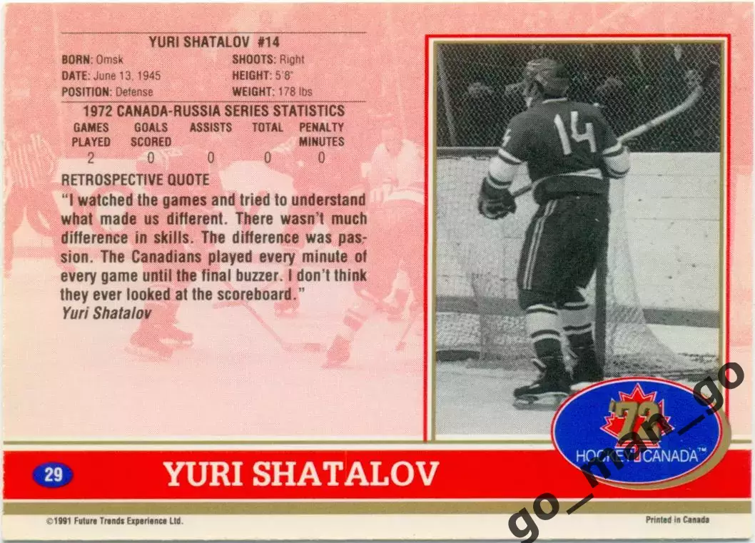 Yuri Shatalov / Юрий Шаталов (USSR). Future Trends Canada '72 1991-1992, №29. 1