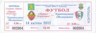 ЗВЕЗДА Кировоград / Кропивницкий – КРЫМТЕПЛИЦА Молодежное 14.04.2012.