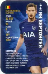 Ян Вертонген (Тоттенхэм Хотспур). Top Trumps. Звёзды мирового футбола 2018.