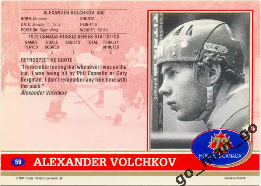 Alexander Volchkov Александр Волчков USSR Future Trends Canada '72 1991-1992 №54 1