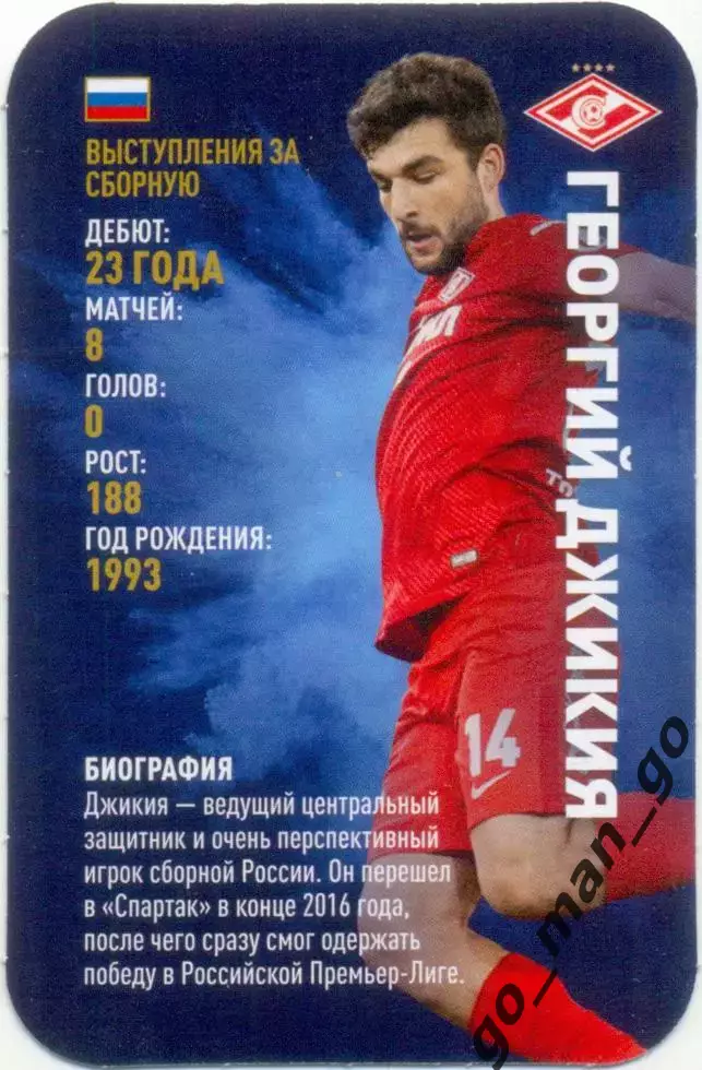 Георгий Джикия (Спартак Москва). Top Trumps. Звезды мирового футбола 2018.