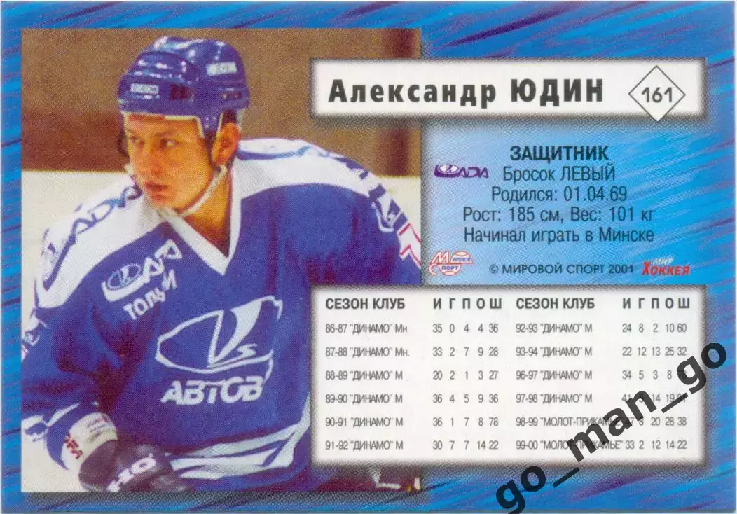 Александр Юдин (Лада Тольятти). Мировой спорт Российский хоккей 2000-2001, №161. 1