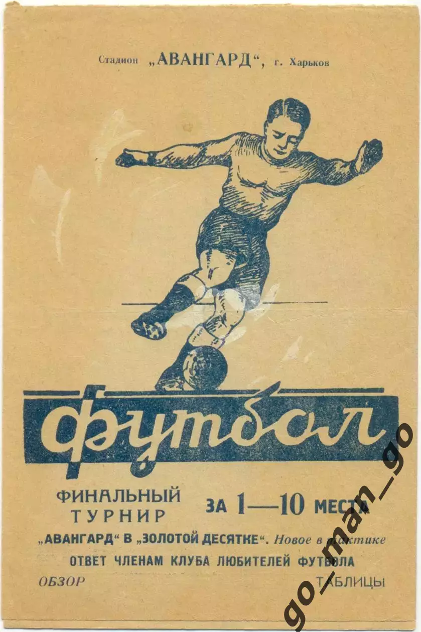 АВАНГАРД Харьков 1961 (финальный турнир за 1-10 места).