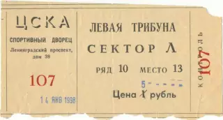 ЦСКА Москва – МОЛОТ-ПРИКАМЬЕ Пермь 14.01.1998.
