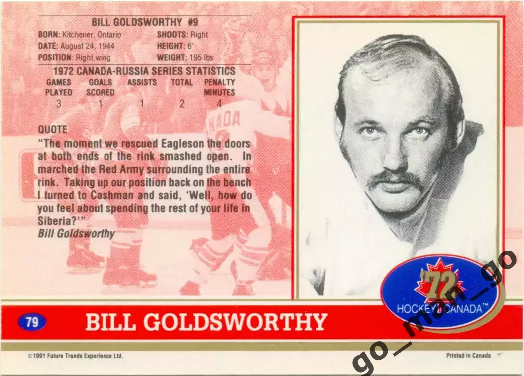 Bill Goldsworthy (Canada). Future Trends Canada '72 1991-1992, №79. 1