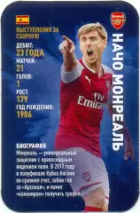Начо Монреаль (Арсенал Лондон Англия). Top Trumps. Звезды мирового футбола 2018.