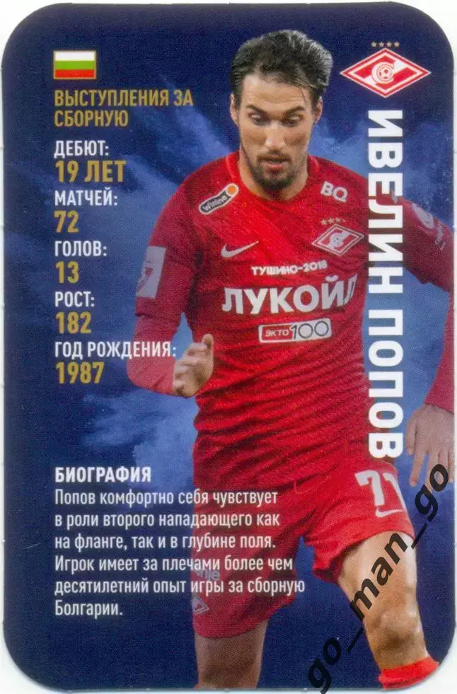 Ивелин Попов (Спартак Москва). Top Trumps. Звезды мирового футбола 2018.