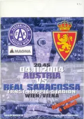 АУСТРИЯ Вена Австрия – САРАГОСА Испания 04.11.2004, Кубок УЕФА, группа С.