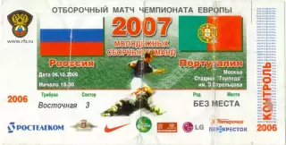 РОССИЯ – ПОРТУГАЛИЯ 06.10.2006, молодежные сборные, Чемпионат Европы, плей-офф.