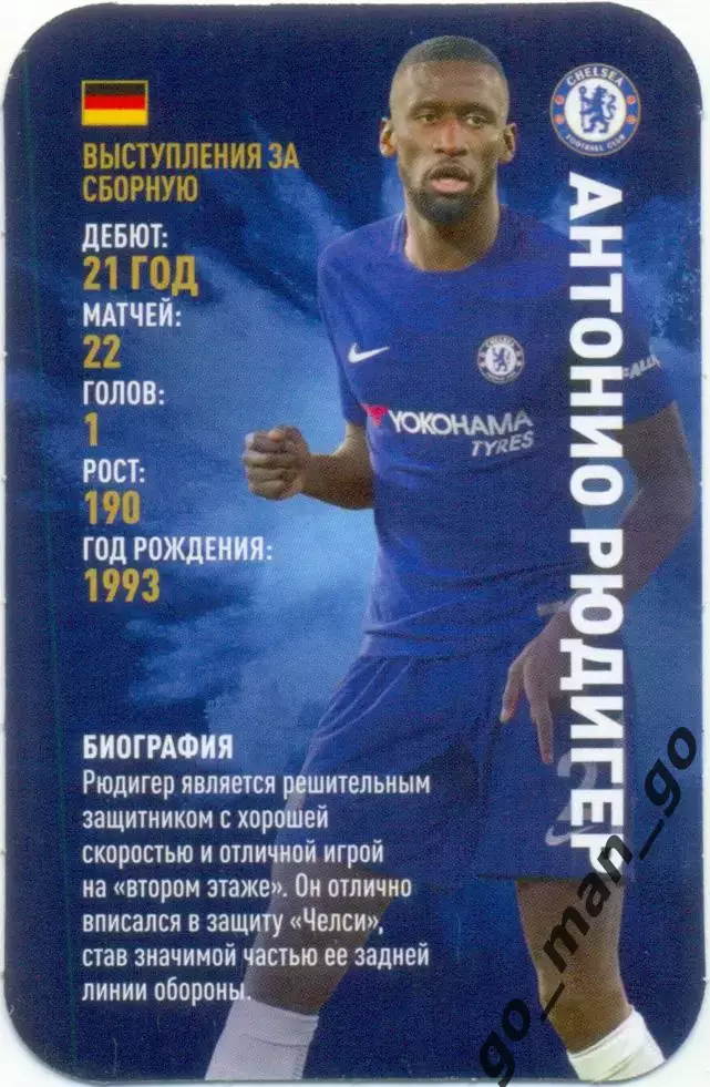 Антонио Рюдигер (Челси Лондон Англия). Top Trumps. Звезды мирового футбола 2018.