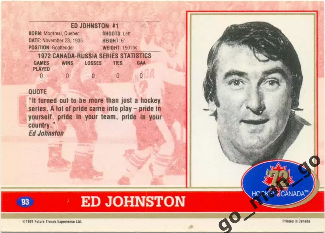 Ed Johnston (Canada). Future Trends Canada '72 1991-1992, №93. 1