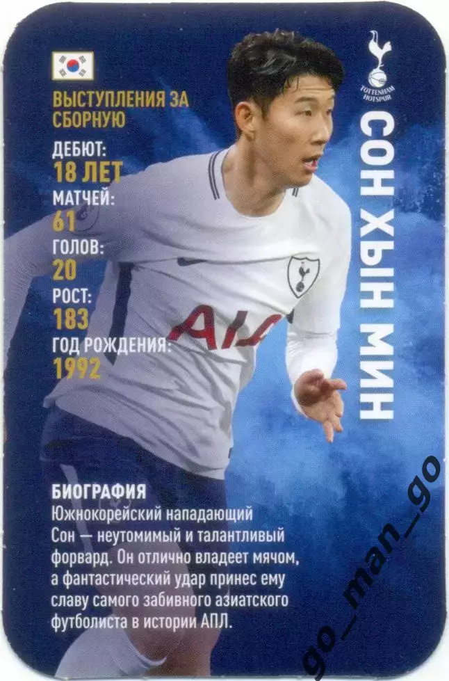 Сон Хын Мин (Тоттенхэм Хотспур Лондон). Top Trumps. Звезды мирового футбола 2018