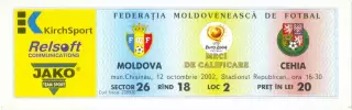 МОЛДАВИЯ сборная – ЧЕХИЯ сборная 12.10.2002, Чемпионат Европы, квалификация.